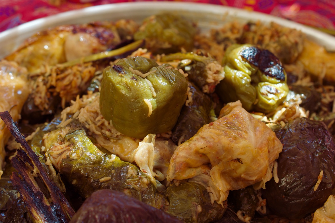 A platter of Kurdish dolma near Akre, Kurdistan Region of Iraq
